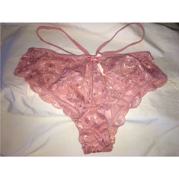 Blush Lace Panties, Sheer Backside and Bow, XS new - Picture 2 of 7